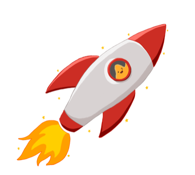An illustrated star character celebrating